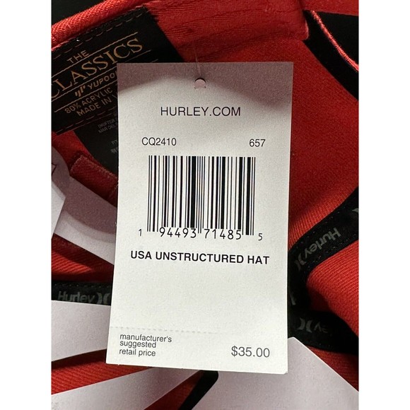 Hurley Hat Cap Strapback Mens Red Adjustable Team USA‎ Olympics Crest - Picture 8 of 9